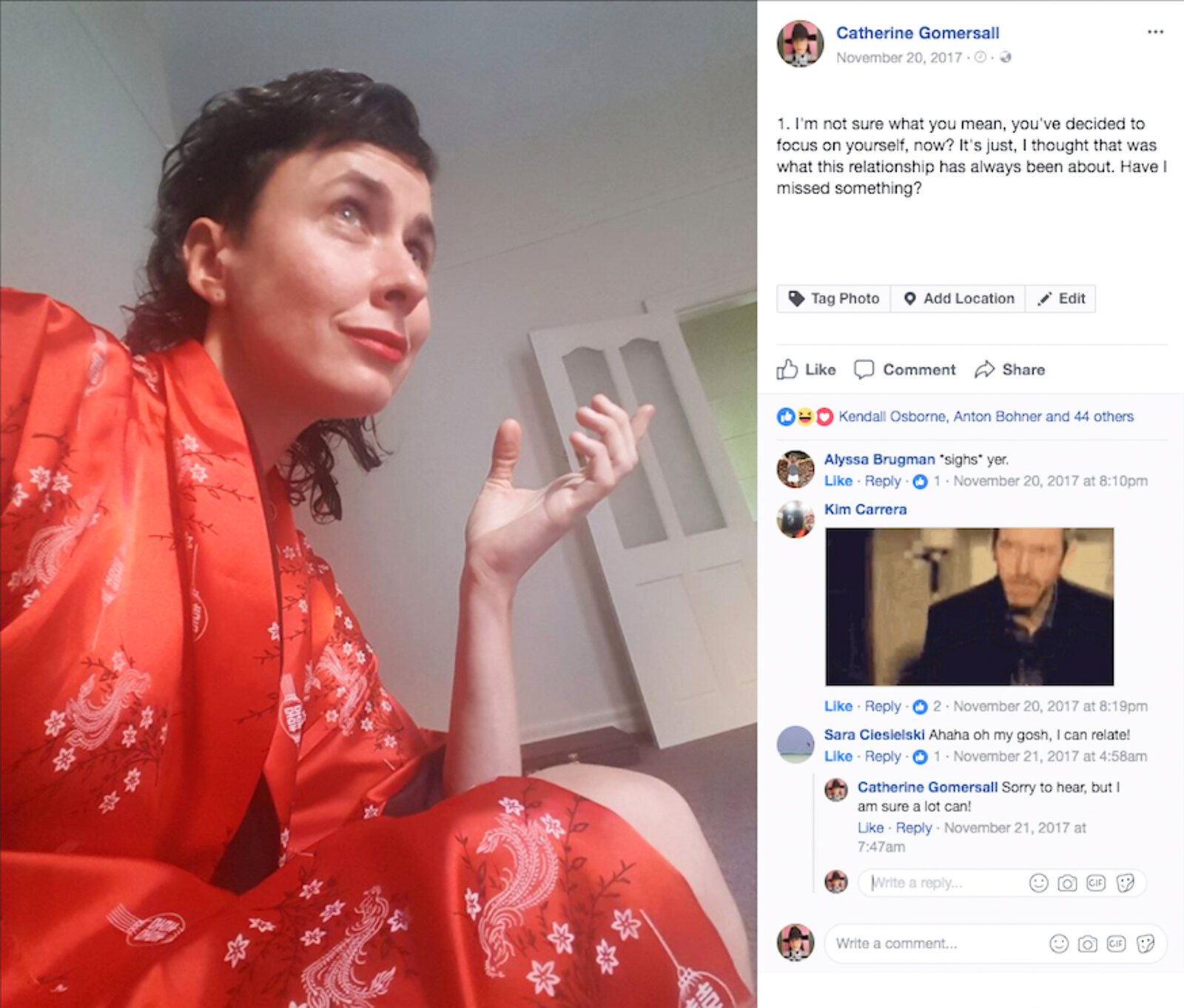 Catherine Gomersall Needs Therapy — Catherine Gomersall